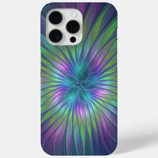 光沢のあるカラフルファンタジー花抽象芸術フラクタル芸術 Case-Mate iPhoneケース (裏面)