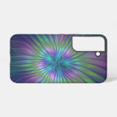 光沢のあるカラフルファンタジー花抽象芸術フラクタル芸術 SAMSUNG GALAXYケース (裏面横)