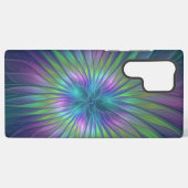 光沢のあるカラフルファンタジー花抽象芸術フラクタル芸術 SAMSUNG GALAXYケース (裏面横)