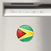 光沢のあるガイアナ国旗 マグネット (インサイチュ (食洗機))