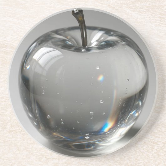 光沢のあるガラスファンシーリンゴ コースター (正面)