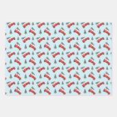 光沢のあるキッズおもしろいクリスマスカー ラッピングペーパーシート (正面3)