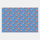 光沢のあるキッズおもしろいクリスマスカー ラッピングペーパーシート (正面3)