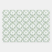 光沢のあるキッズおもしろいクリスマスピックパターン ラッピングペーパーシート (正面)