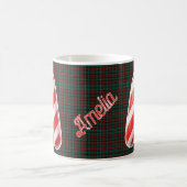 光沢のあるキャンディケーンストライプのクリスマスレターA コーヒーマグカップ (中央)
