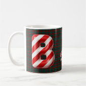 光沢のあるキャンディケーンストライプのクリスマスレターB コーヒーマグカップ (左)