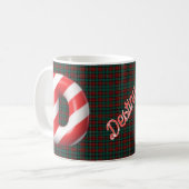 光沢のあるキャンディケーンストライプのクリスマスレターD コーヒーマグカップ (正面左)