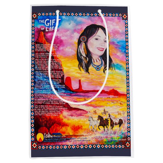 光沢のあるギフトバッグ ミディアムペーパーバッグ (正面)