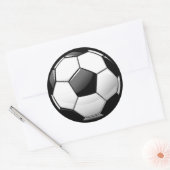 光沢のあるクラシックサッカーボール ラウンドシール (封筒)
