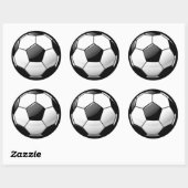 光沢のあるクラシックサッカーボール ラウンドシール (シート)