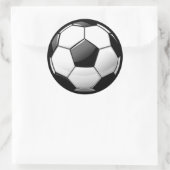 光沢のあるクラシックサッカーボール ラウンドシール (バッグ)
