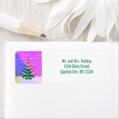 光沢のあるクリスマスツリー ラベル (インサイチュ)