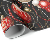 光沢のあるクリスマスバウブル3ラッピング紙 ラッピングペーパー (ロールコーナー)