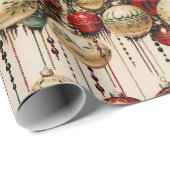 光沢のあるクリスマスバウブル4ラッピング紙 ラッピングペーパー (ロールコーナー)