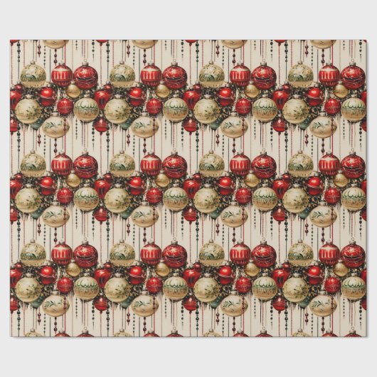 光沢のあるクリスマスバウブル4ラッピング紙 ラッピングペーパー (シーム)