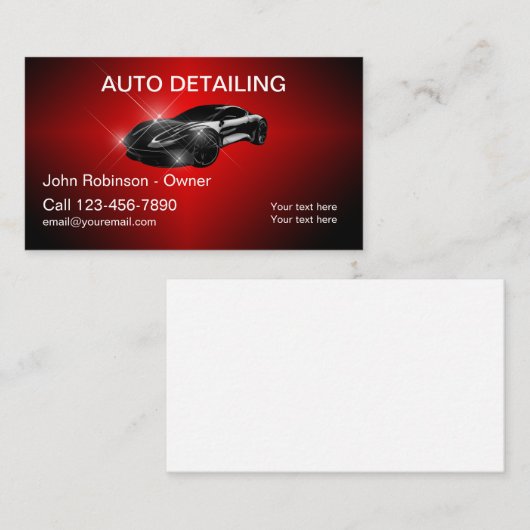 光沢のあるクール自動詳細モダン名刺 名刺 (正面/裏面)