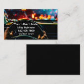 光沢のあるクールUberカーサービスドライバ名刺 名刺 (正面/裏面)