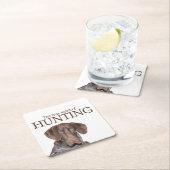 光沢のあるグリズリーの真の狩り スクエアペーパーコースター (インサイチュ)