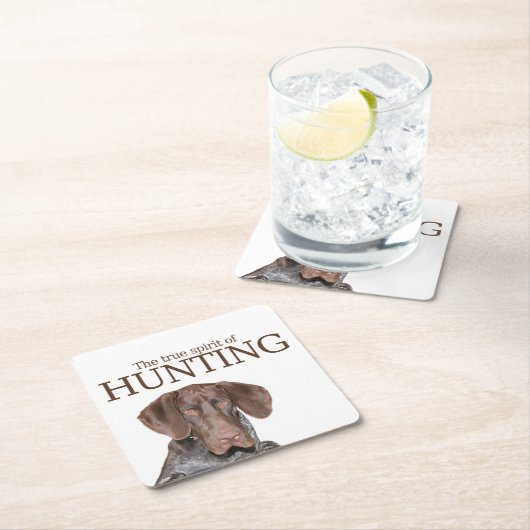 光沢のあるグリズリーの真の狩り スクエアペーパーコースター (インサイチュ)