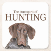 光沢のあるグリズリーの真の狩り スクエアペーパーコースター (正面)