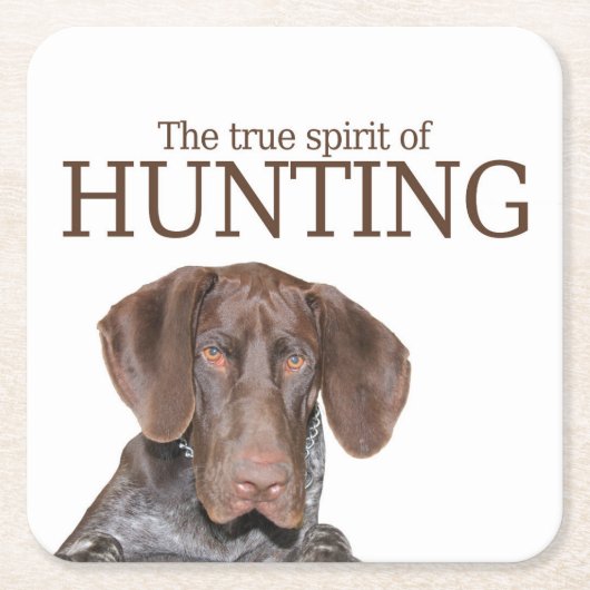 光沢のあるグリズリーの真の狩り スクエアペーパーコースター (正面)