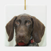 光沢のあるグリズリークリスマス装飾品 セラミックオーナメント (裏面)