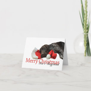 光沢のあるグリズリーソン&ボーイズメリークリスマス シーズンカード