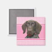 光沢のあるグリズリーピンク マグネット (正面/裏面)