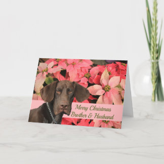 光沢のあるグリズリーブラザーと夫メリークリスマス シーズンカード