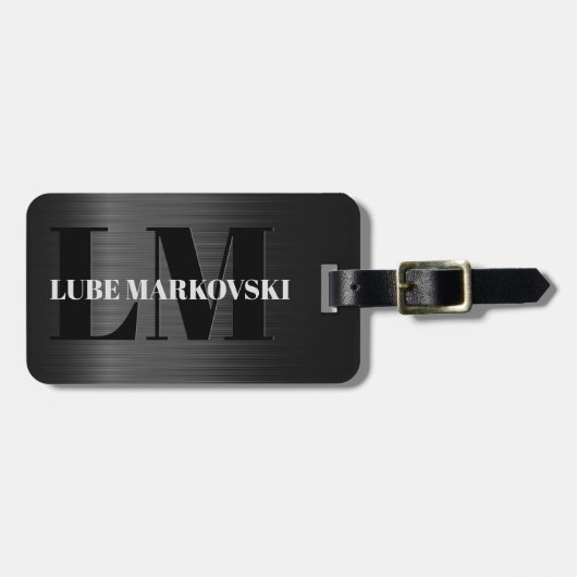 光沢のあるグレーカーボンファイバーテクスチャラゲッジタグ4 ラゲッジタグ (正面横)