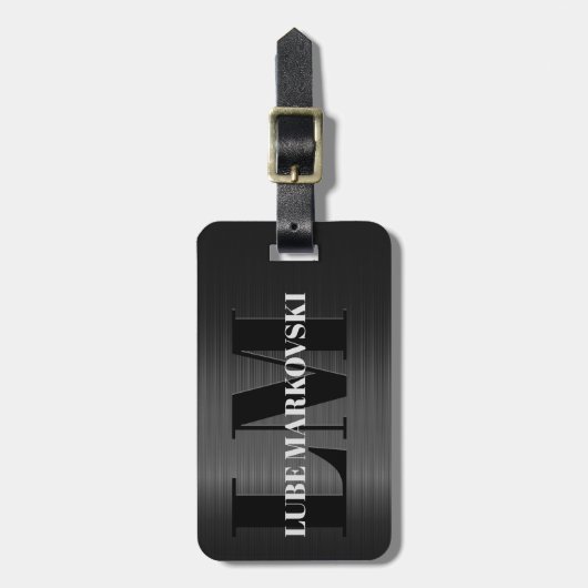 光沢のあるグレーカーボンファイバーテクスチャラゲッジタグ4 ラゲッジタグ (正面縦)