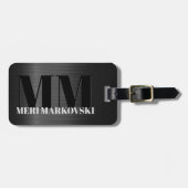 光沢のあるグレーカーボンファイバーテクスチャラゲッジタグ5 ラゲッジタグ (正面横)