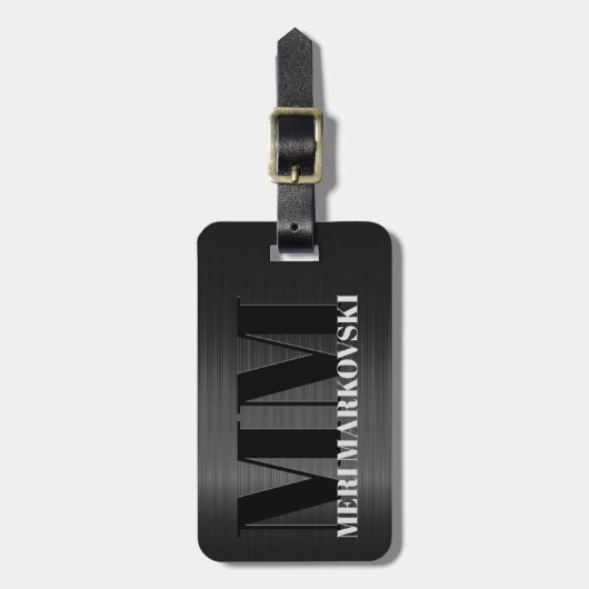 光沢のあるグレーカーボンファイバーテクスチャラゲッジタグ5 ラゲッジタグ (正面縦)