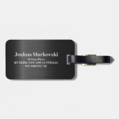 光沢のあるグレーカーボンファイバーテクスチャラゲージタグ ラゲッジタグ (裏面横)