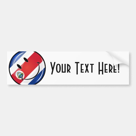 光沢のあるコスタリカの旗 バンパーステッカー (正面)