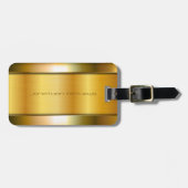 光沢のあるゴールデンメタルルックラグジュアリーステンレス鋼 ラゲッジタグ (正面横)
