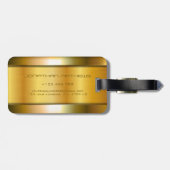 光沢のあるゴールデンメタルルックラグジュアリーステンレス鋼 ラゲッジタグ (裏面横)
