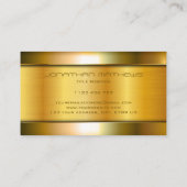 光沢のあるゴールデンメタルルックラグジュアリーステンレス鋼 名刺 (裏面)