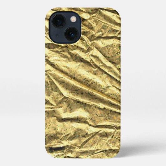光沢のあるゴールドのホイル iPhone ケース (裏面)