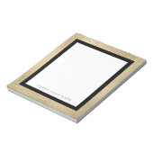 光沢のあるゴールドフォイルと黒縁どのメモ帳5.5インチx 6インチ ノートパッド (回転)