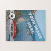 光沢のあるサッカーボール ジグソーパズル (横)