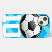 光沢のあるサッカーボール iPhoneケース (裏面横)