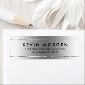 光沢のあるシルバーグレーの背景 ラベル (インサイチュ)