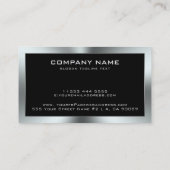 光沢のあるシルバートーンステンレス鋼の外観 名刺 (裏面)