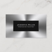 光沢のあるシルバートーンステンレス鋼の外観 名刺 (正面)