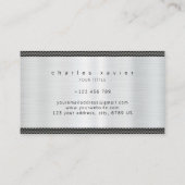 光沢のあるシルバーメタルつや消しステンレステクスチャ 名刺 (裏面)