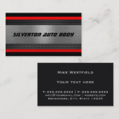 光沢のあるシルバー、クロムルック名刺 名刺 (正面/裏面)