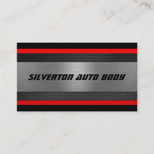 光沢のあるシルバー、クロムルック名刺 名刺 (正面)