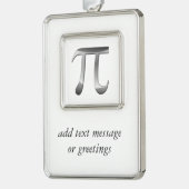 光沢のあるシルバーPi記号 シルバープレートフレームオーナメント (左)