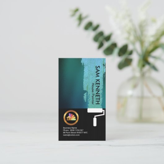 光沢のあるシ絵を描アエレガントンの黒木グランジ師 名刺 (スタンド正面)